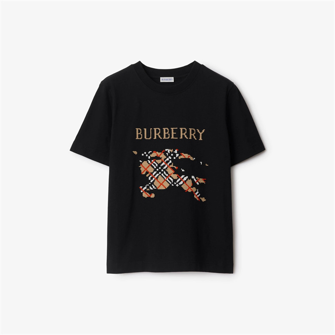 burberry cross-stitch check ekd embroidery cotton t-shirt